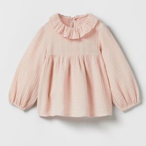 Zara Textured Ruffle Shirt